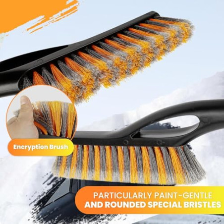 ZPQAODI 2 rasquetas de hielo para coche con escoba, rascador de hielo 2 en 1 para coche con escoba, 60 cm, batidor de nieve extr