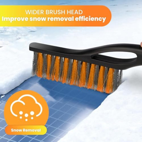 ZPQAODI 2 rasquetas de hielo para coche con escoba, rascador de hielo 2 en 1 para coche con escoba, 60 cm, batidor de nieve extr