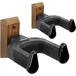 STRICH Soporte de pared para guitarra con base de nogal, soporte de pared para guitarra en forma de U con soporte de bloqueo aut