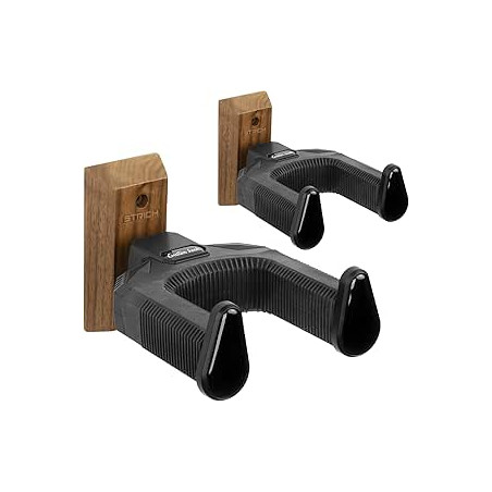 STRICH Soporte de pared para guitarra con base de nogal, soporte de pared para guitarra en forma de U con soporte de bloqueo aut