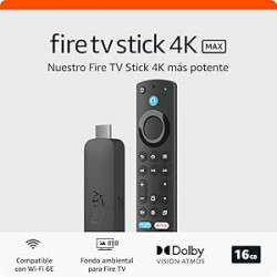 Amazon Fire TV Stick 4K Max (Última generación), Dispositivo de streaming compatible con Wi-Fi 6E y fondo ambiental