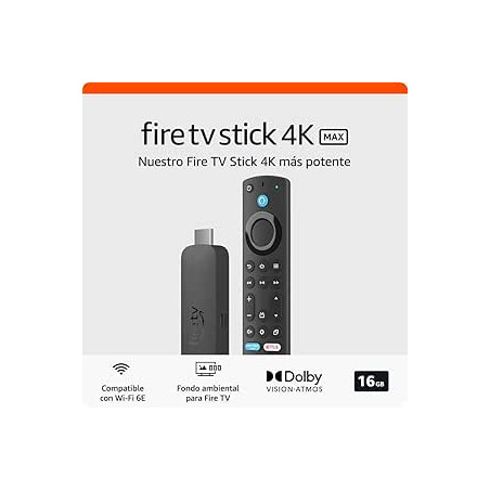 Amazon Fire TV Stick 4K Max (Última generación), Dispositivo de streaming compatible con Wi-Fi 6E y fondo ambiental