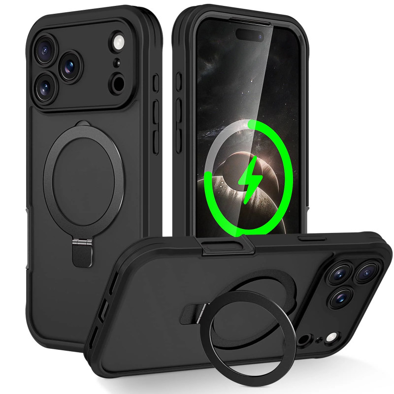 Para iPhone 17 Pro Max Air Capa à prova de choque de corpo inteiro com suporte invisível [compatível com magnético] protetor