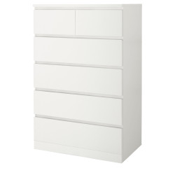 MALM cómoda de 6 cajones, blanco, 80x123 cm - IKEA