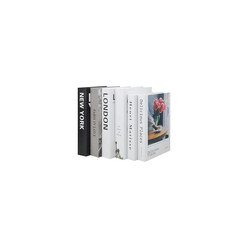6 libros decorativos de tapa dura para mesas de centro/estantes, libros de almacenamiento para decoración del hogar