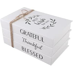 Accesorios de libros rústicos plegables de simulación para decoración del hogar, 3 piezas de adornos de montaje (deseo)