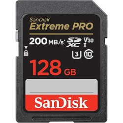 SanDisk Extreme PRO Cartão SD 128 GB SDXC, SD Card 4k UHD, UHS-I, V30, até 200 MB/s, SanDisk QuickFlow Technology, software de