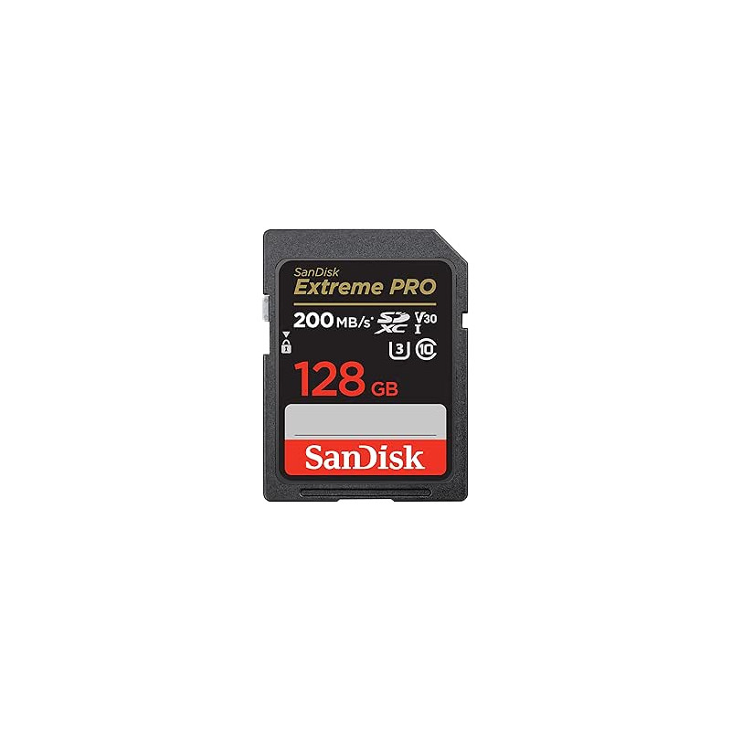 SanDisk Extreme PRO Cartão SD 128 GB SDXC, SD Card 4k UHD, UHS-I, V30, até 200 MB/s, SanDisk QuickFlow Technology, software de