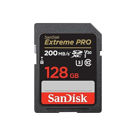 SanDisk Extreme PRO Cartão SD 128 GB SDXC, SD Card 4k UHD, UHS-I, V30, até 200 MB/s, SanDisk QuickFlow Technology, software de