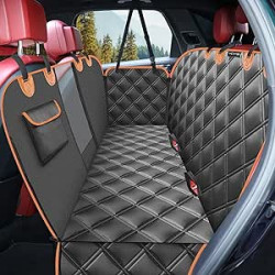 KYG Funda Perros Coche Cubierta de Asiento para Mascota Impermeable y Resistente Protector Coche con Ventana de Malla Visible y 