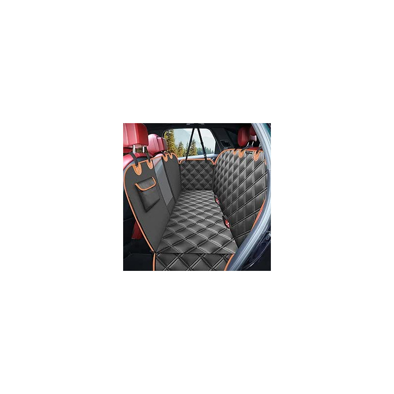 KYG Funda Perros Coche Cubierta de Asiento para Mascota Impermeable y Resistente Protector Coche con Ventana de Malla Visible y 