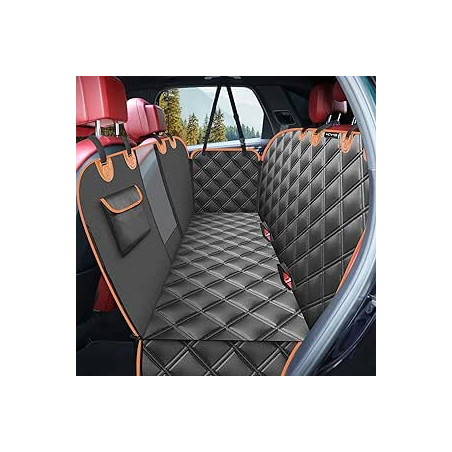 KYG Funda Perros Coche Cubierta de Asiento para Mascota Impermeable y Resistente Protector Coche con Ventana de Malla Visible y 