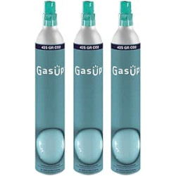 Pack de 3 Cilindros de CO2, 60 lt. GasUp. Compatible con todas las marcas (GasUp, Philips, Sodastream, entre otras)