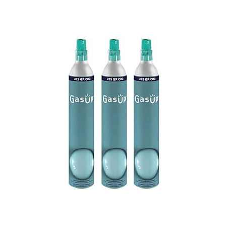 Pack de 3 Cilindros de CO2, 60 lt. GasUp. Compatible con todas las marcas (GasUp, Philips, Sodastream, entre otras)