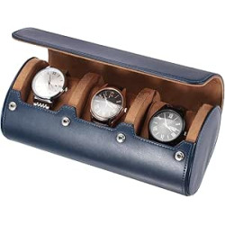 QUARKZMAN Estuche De Viaje Para Relojes Para Hombres Estuche De Viaje En Rollo De Cuero Caja De Almacenamiento Portátil Para Re