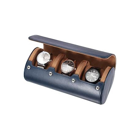 QUARKZMAN Estuche De Viaje Para Relojes Para Hombres Estuche De Viaje En Rollo De Cuero Caja De Almacenamiento Portátil Para Re