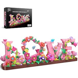 Juego de Construcción Art Love con Flores para Adultos, Regalos para Cumpleaños de Niños, Compromiso para Mujeres, Día de Sa