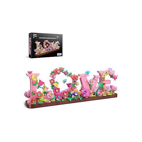 Juego de Construcción Art Love con Flores para Adultos, Regalos para Cumpleaños de Niños, Compromiso para Mujeres, Día de Sa