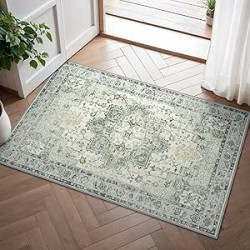 GENIMO Alfombra Salon Vintage Alfombras de Área Lavables en Máquina, Alfombras con Base Antideslizante, Alfombra de Dormitorio