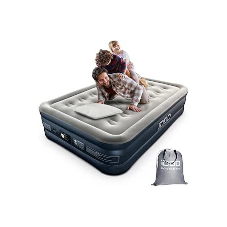 iDOO Colchón Hinchable, Cama Hinchable con Bomba de inflado incorporada.Rápido inflado y desinflado en Tan Solo 3 Minutos,para