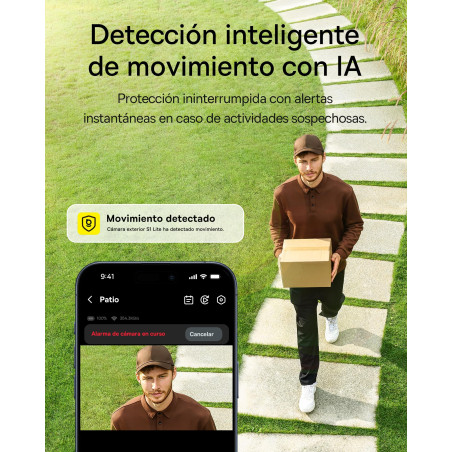 Baseus Security S1 Lite Solocam Camara Vigilancia WiFi Exterior Solar IP67, Camara IP Seguridad Bateria 2K 135°, Visión Noctur