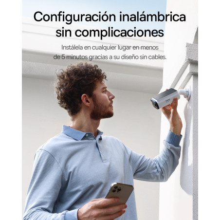 Baseus Security S1 Lite Solocam Camara Vigilancia WiFi Exterior Solar IP67, Camara IP Seguridad Bateria 2K 135°, Visión Noctur