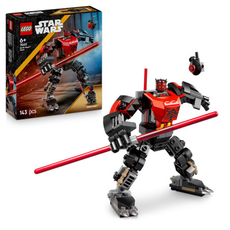 LEGO Star Wars 75411 Meca de Darth Maul - Juguete de Construcción - Figura de Acción con Espada Láser Roja de Doble Hoja y Mi
