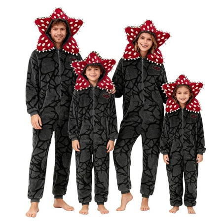 Genérico Unisex D-Demogorgon Pijama de Una Pieza, D-Demogorgon Pijama Niños Adultos Navidad Entero con Capucha 2025