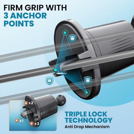 PORTENTUM Soporte Movil Coche | Clip de Gancho de Grado Militar | Suporte Telemovel Carro para Aire Ventilación Sujeta Móvil A